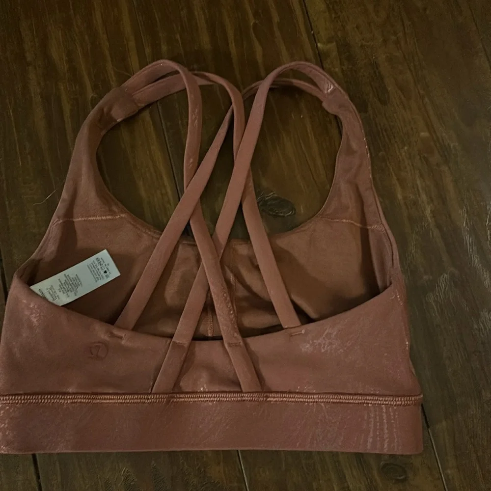 Lululemon Rusty Orange/Pink Shine Top Energy Bra Size 2 - Picture 2 of 3